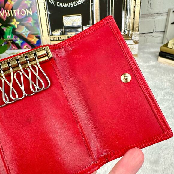 Louis Vuitton red Epi leather 6 key holder wallet keychain vintage custo… - Picture 15 of 16
